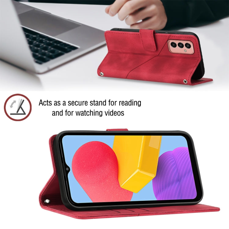For Samsung Galaxy M13 Global Skin-feel Embossed Leather Phone Case