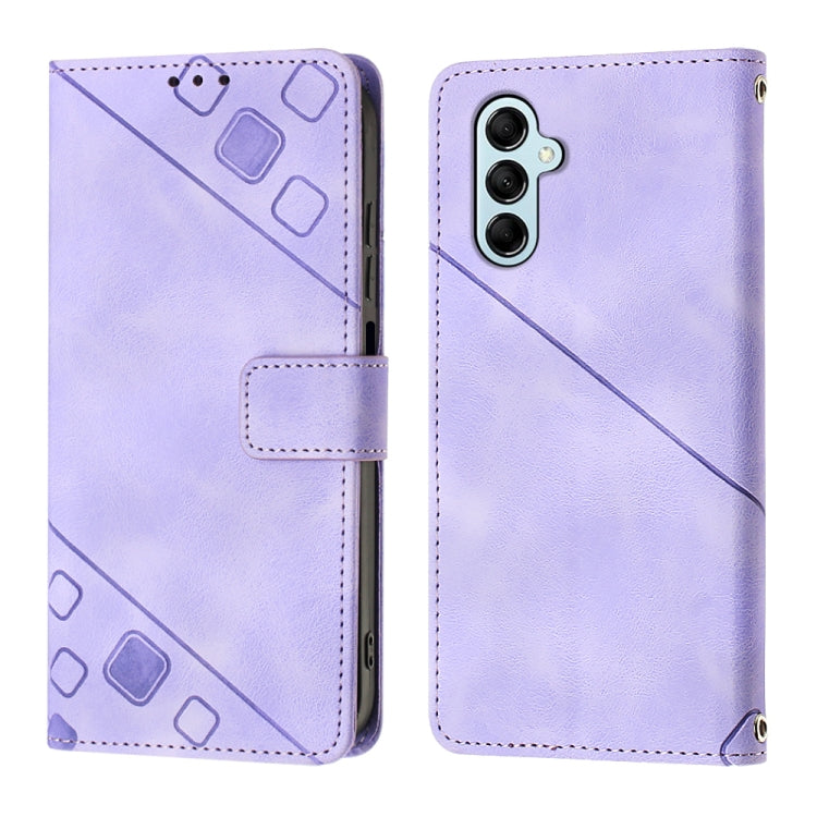 For Samsung Galaxy M14 5G Skin-feel Embossed Leather Phone Case