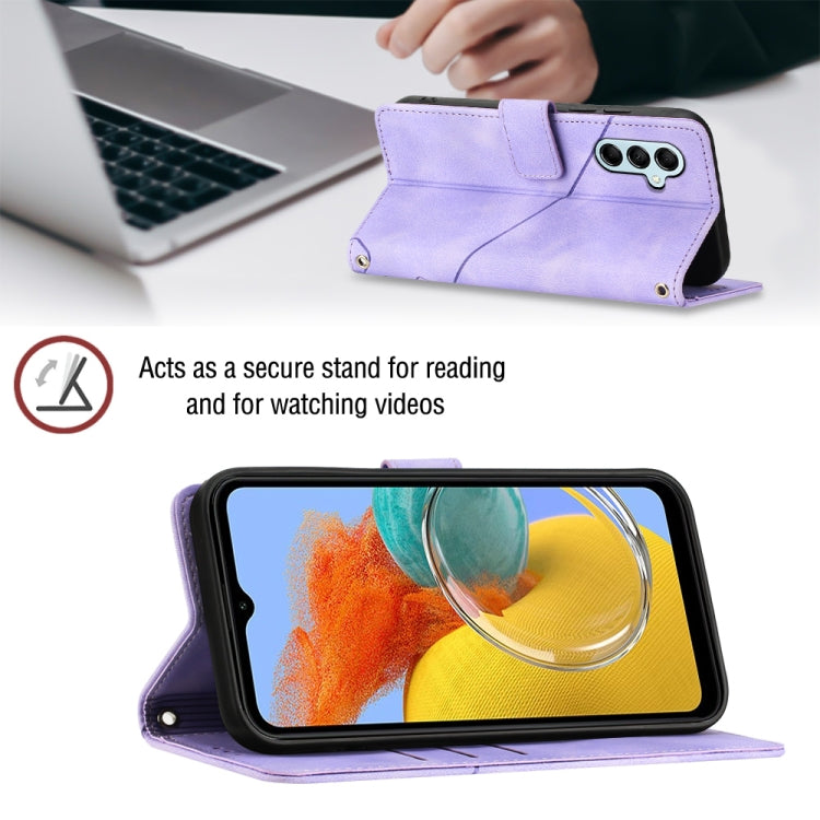 For Samsung Galaxy M14 5G Skin-feel Embossed Leather Phone Case