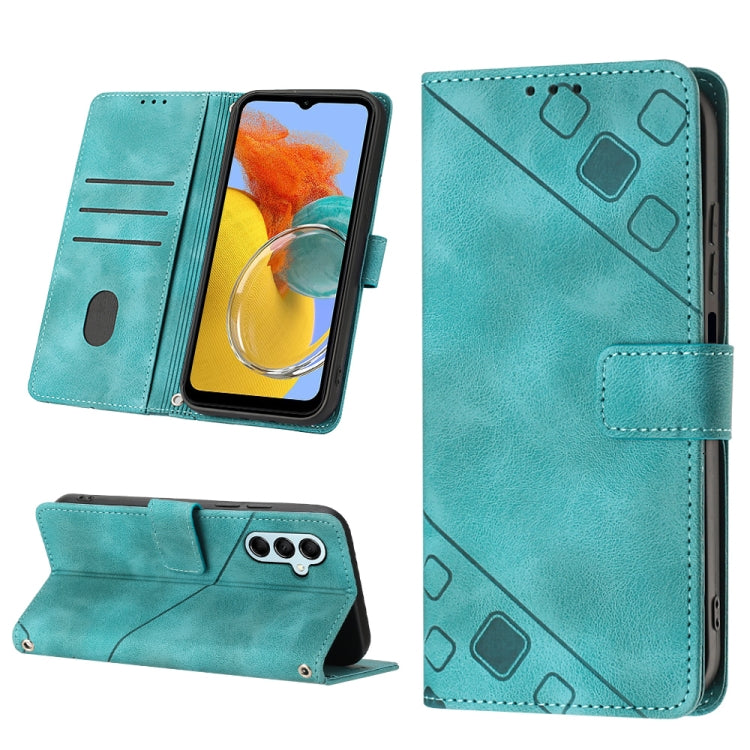 For Samsung Galaxy M14 5G Skin-feel Embossed Leather Phone Case