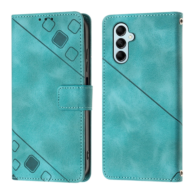 For Samsung Galaxy M14 5G Skin-feel Embossed Leather Phone Case