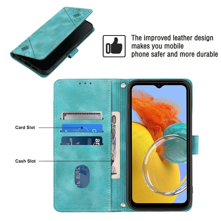 For Samsung Galaxy M14 5G Skin-feel Embossed Leather Phone Case