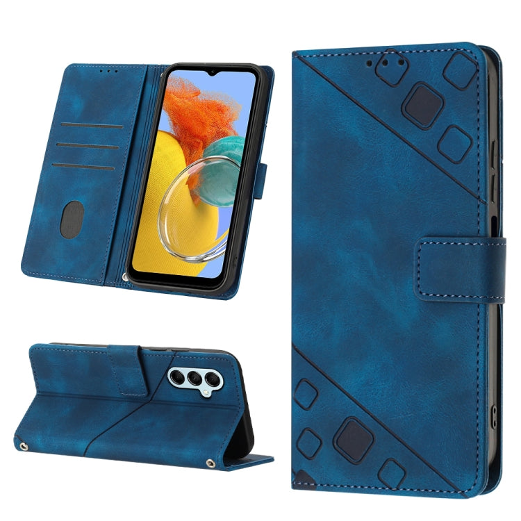 For Samsung Galaxy M14 5G Skin-feel Embossed Leather Phone Case