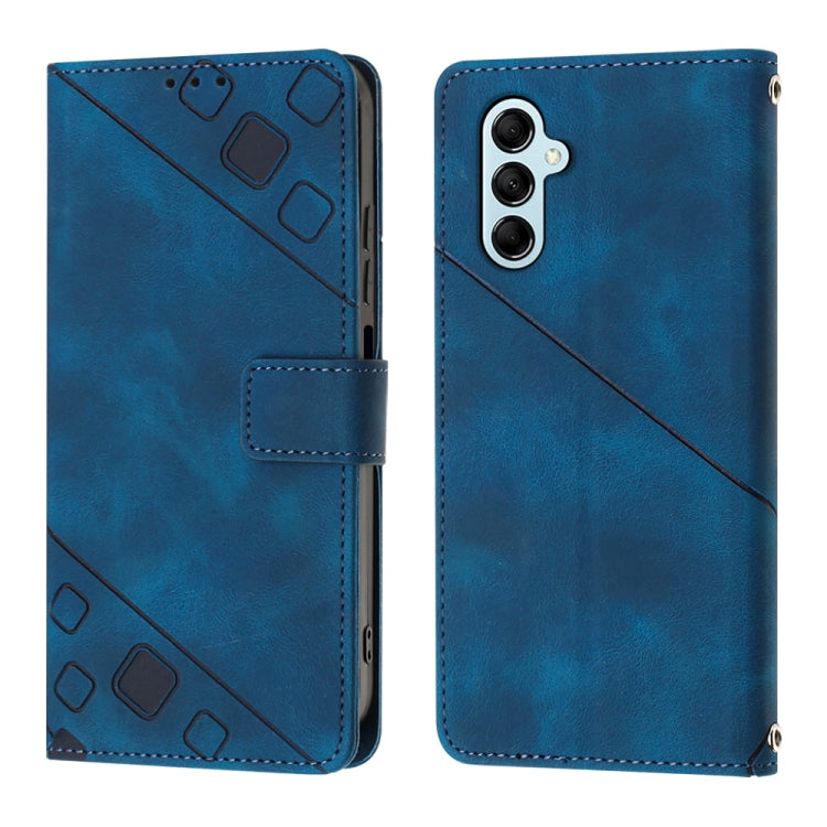 For Samsung Galaxy M14 5G Skin-feel Embossed Leather Phone Case