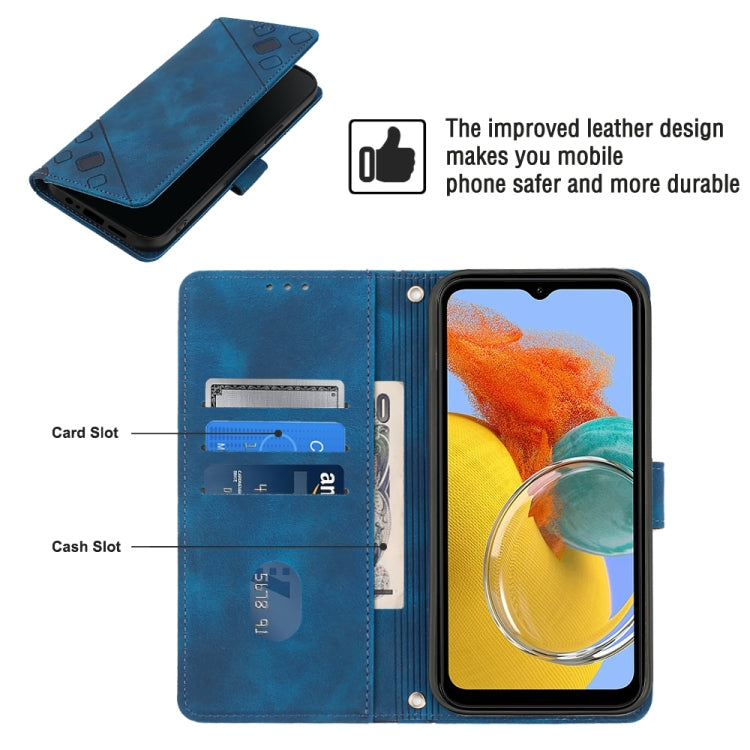 For Samsung Galaxy M14 5G Skin-feel Embossed Leather Phone Case