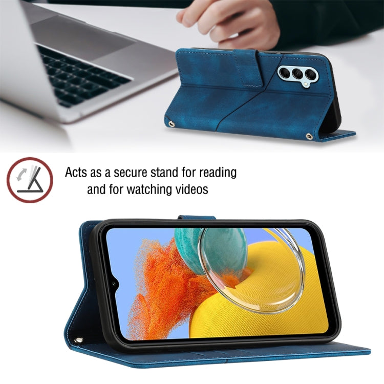 For Samsung Galaxy M14 5G Skin-feel Embossed Leather Phone Case