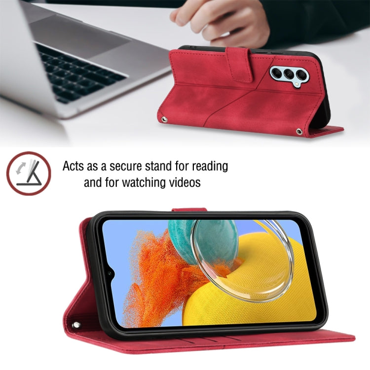 For Samsung Galaxy M14 5G Skin-feel Embossed Leather Phone Case