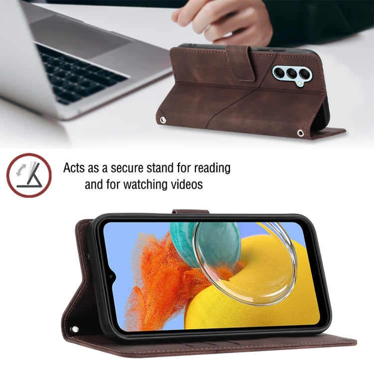For Samsung Galaxy M14 5G Skin-feel Embossed Leather Phone Case