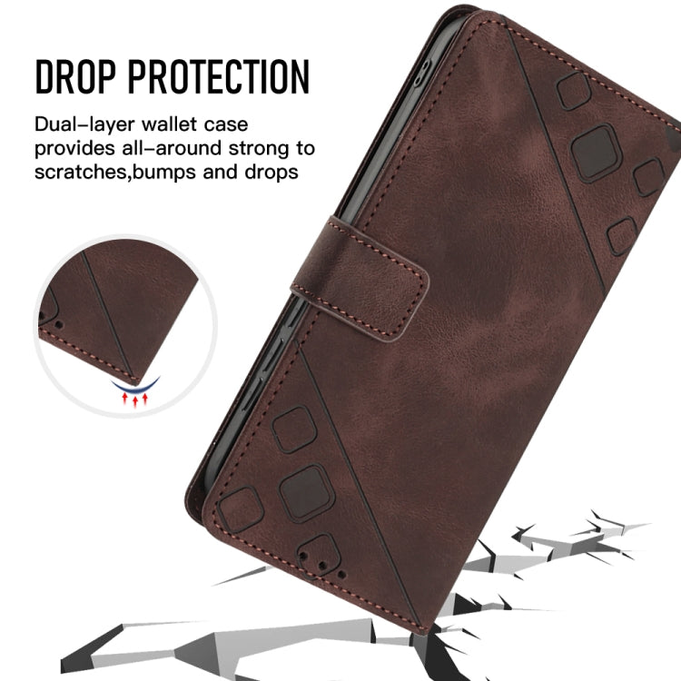 For Samsung Galaxy M14 5G Skin-feel Embossed Leather Phone Case