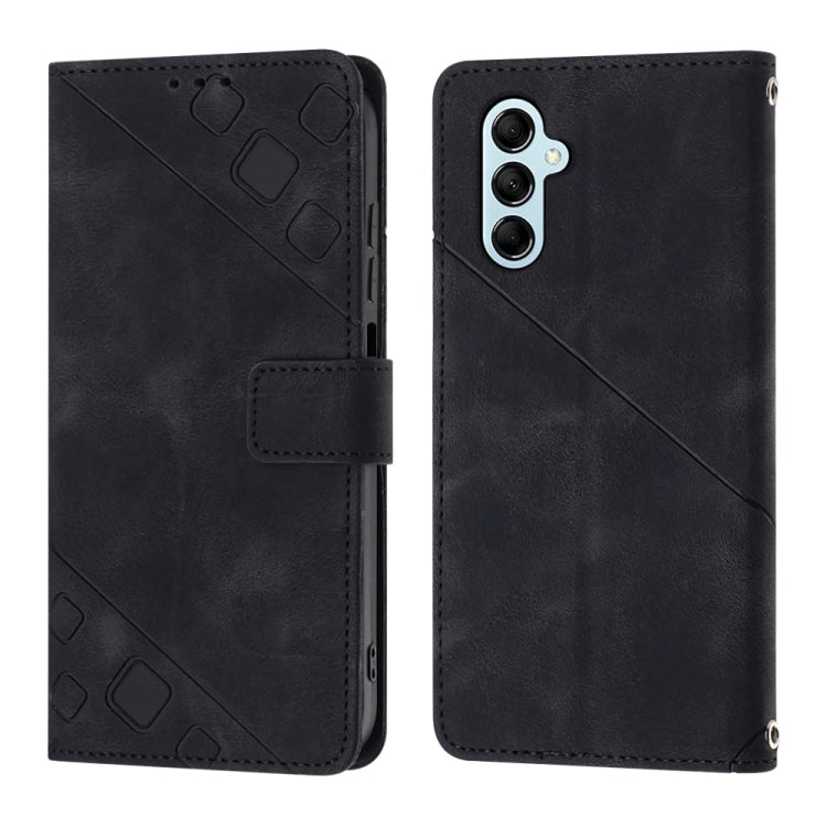 For Samsung Galaxy M14 5G Skin-feel Embossed Leather Phone Case