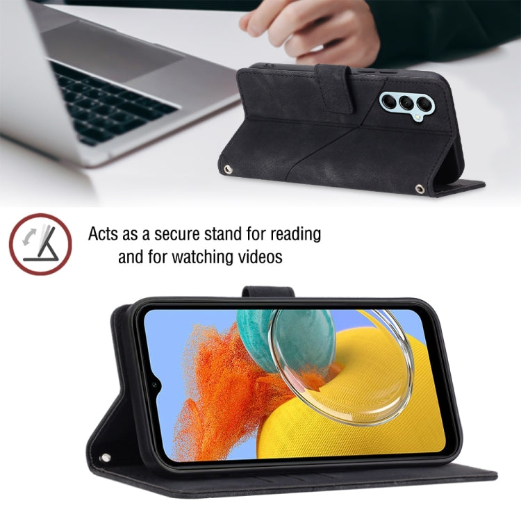 For Samsung Galaxy M14 5G Skin-feel Embossed Leather Phone Case