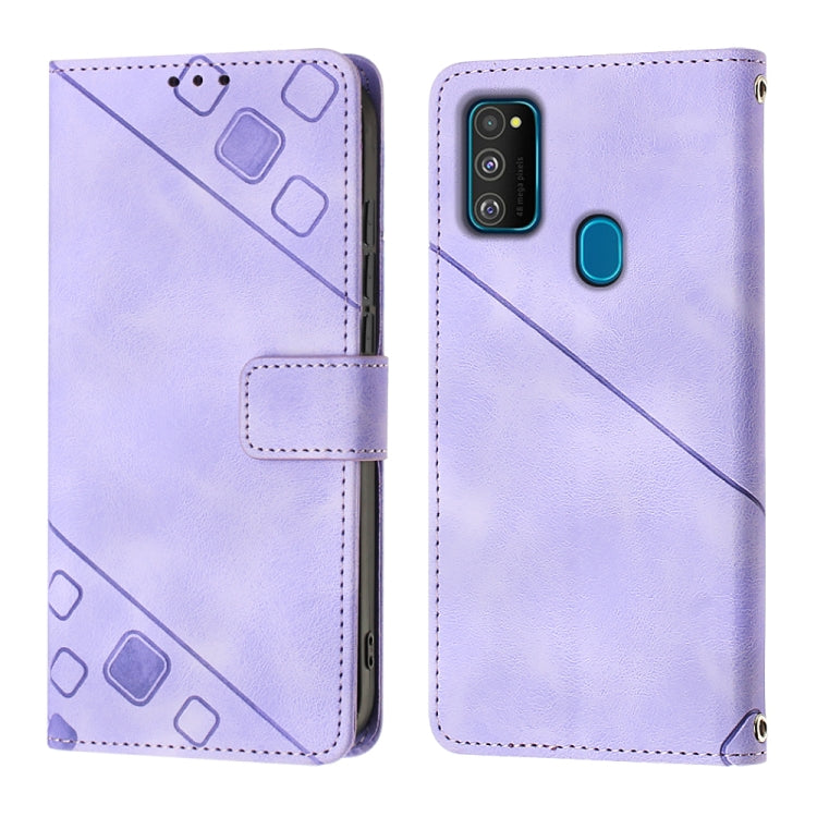 For Samsung Galaxy M30s / M21 Skin-feel Embossed Leather Phone Case