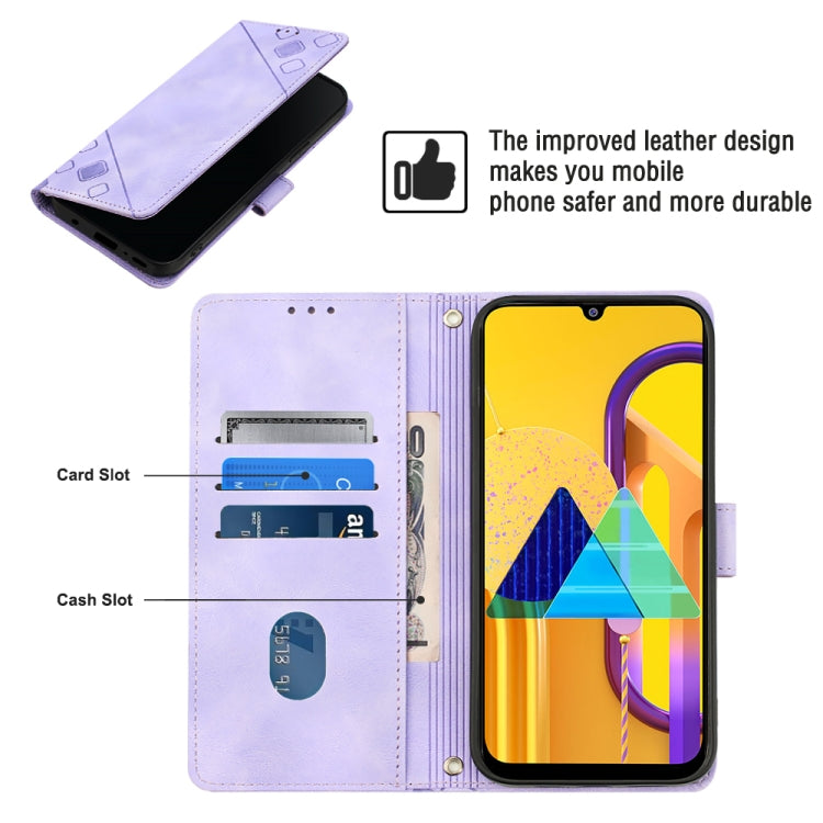 For Samsung Galaxy M30s / M21 Skin-feel Embossed Leather Phone Case