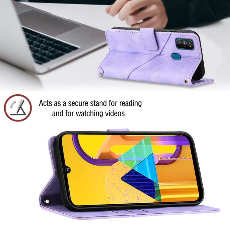 For Samsung Galaxy M30s / M21 Skin-feel Embossed Leather Phone Case
