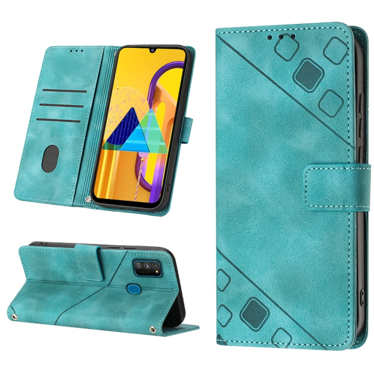 For Samsung Galaxy M30s / M21 Skin-feel Embossed Leather Phone Case