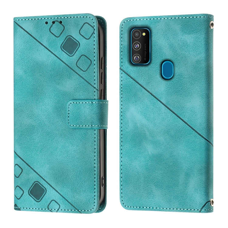 For Samsung Galaxy M30s / M21 Skin-feel Embossed Leather Phone Case
