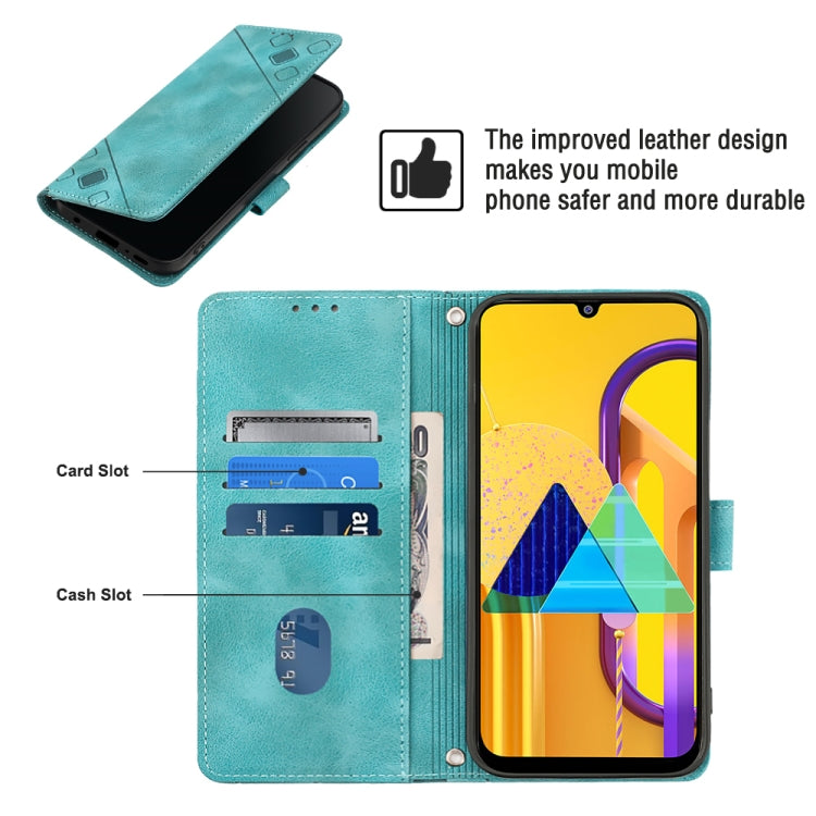 For Samsung Galaxy M30s / M21 Skin-feel Embossed Leather Phone Case