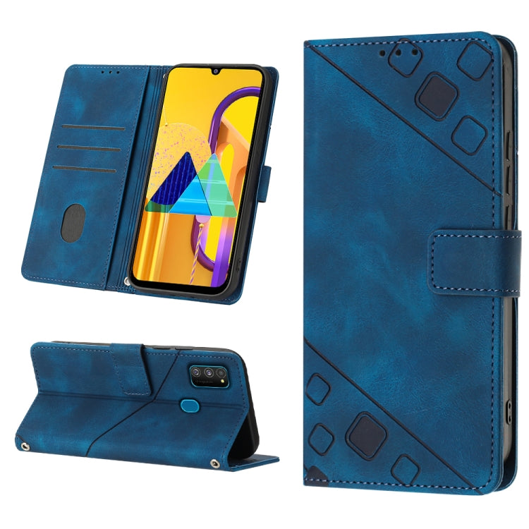 For Samsung Galaxy M30s / M21 Skin-feel Embossed Leather Phone Case