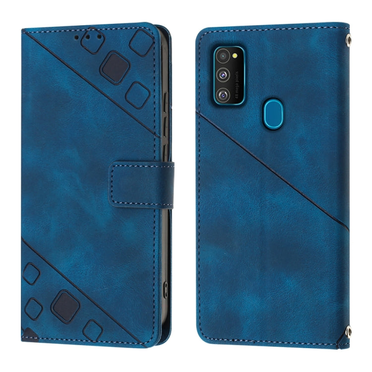 For Samsung Galaxy M30s / M21 Skin-feel Embossed Leather Phone Case