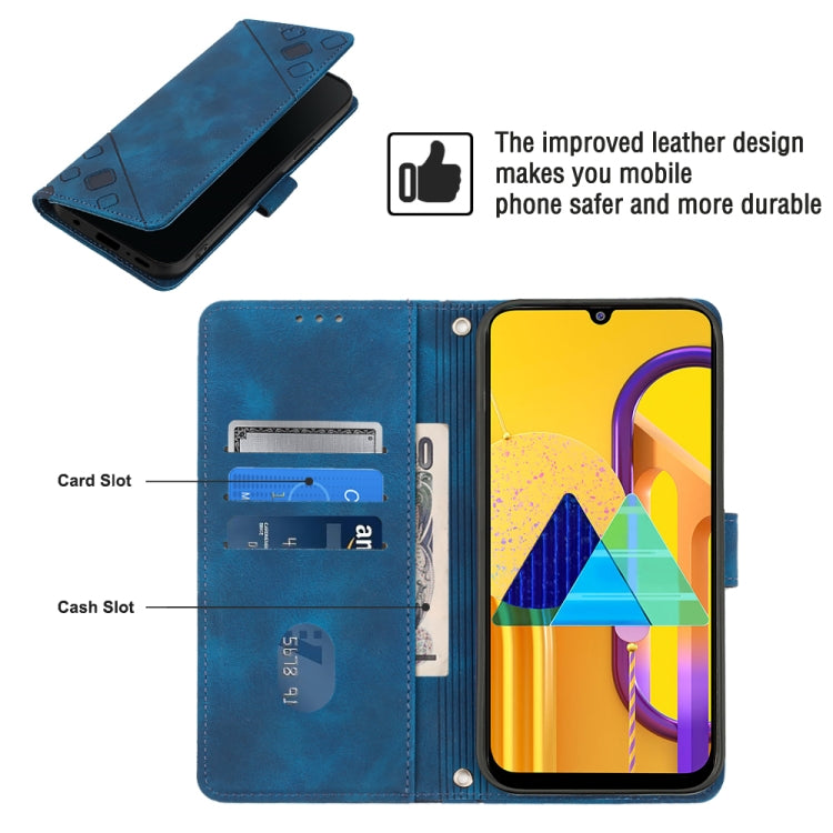 For Samsung Galaxy M30s / M21 Skin-feel Embossed Leather Phone Case