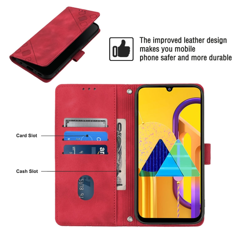 For Samsung Galaxy M30s / M21 Skin-feel Embossed Leather Phone Case