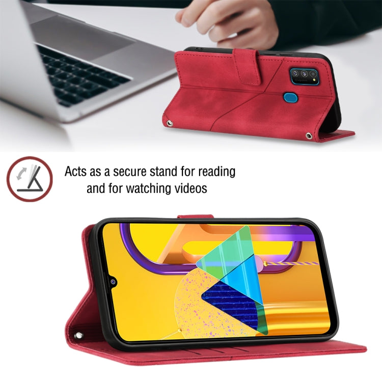For Samsung Galaxy M30s / M21 Skin-feel Embossed Leather Phone Case