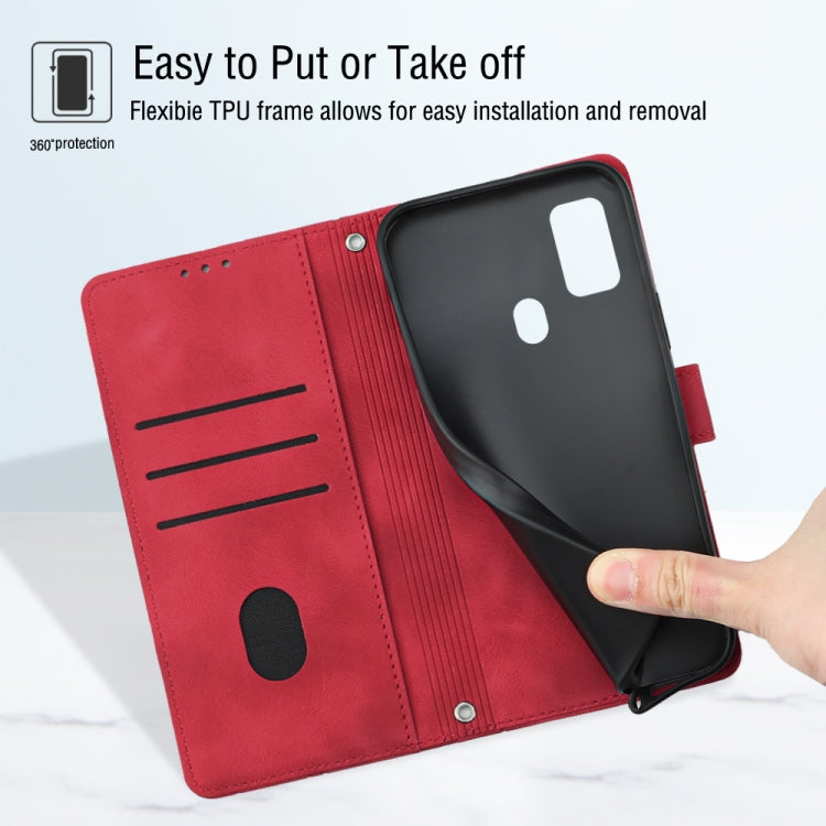 For Samsung Galaxy M30s / M21 Skin-feel Embossed Leather Phone Case