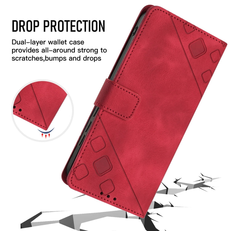 For Samsung Galaxy M30s / M21 Skin-feel Embossed Leather Phone Case
