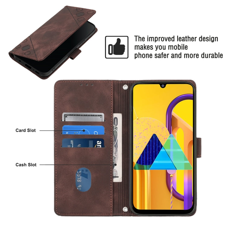 For Samsung Galaxy M30s / M21 Skin-feel Embossed Leather Phone Case