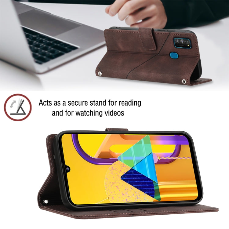 For Samsung Galaxy M30s / M21 Skin-feel Embossed Leather Phone Case