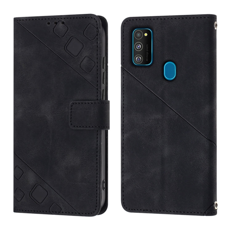 For Samsung Galaxy M30s / M21 Skin-feel Embossed Leather Phone Case
