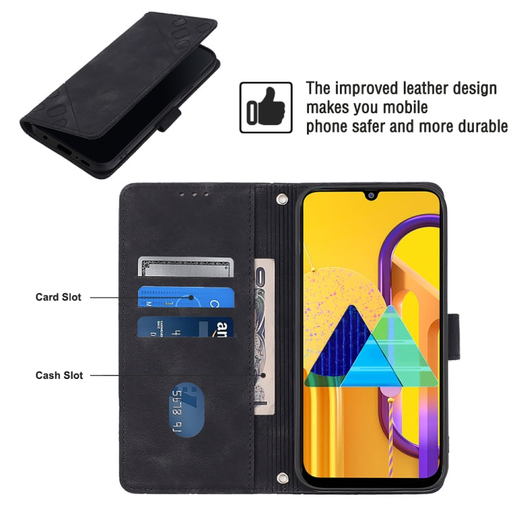 For Samsung Galaxy M30s / M21 Skin-feel Embossed Leather Phone Case
