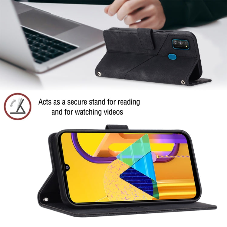 For Samsung Galaxy M30s / M21 Skin-feel Embossed Leather Phone Case