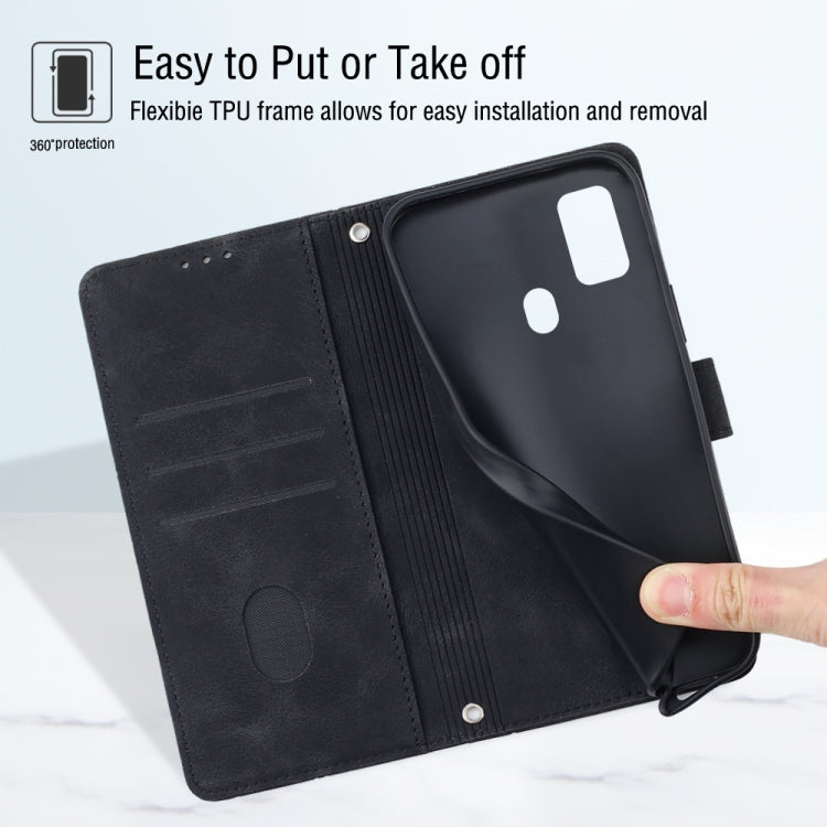 For Samsung Galaxy M30s / M21 Skin-feel Embossed Leather Phone Case