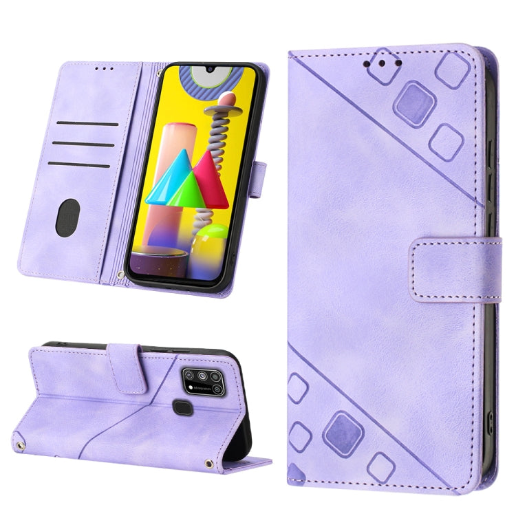 For Samsung Galaxy M31 / F41 / M21s Skin-feel Embossed Leather Phone Case