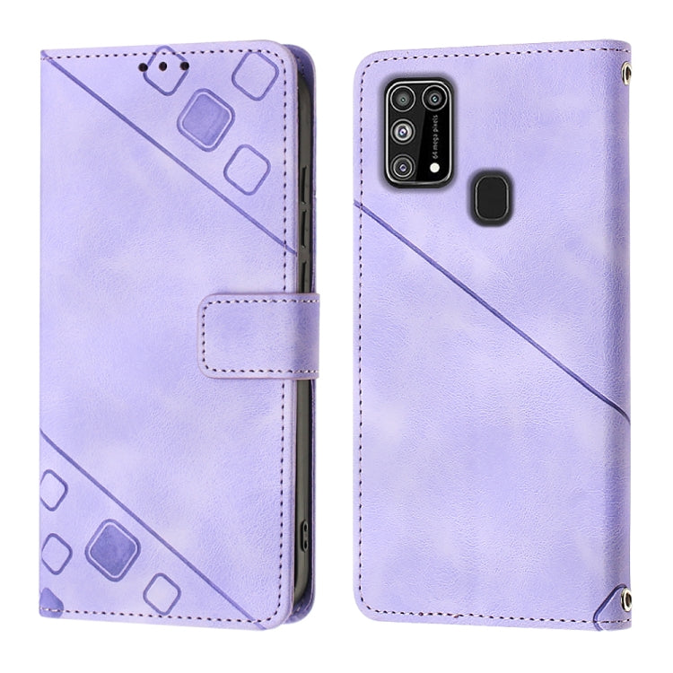 For Samsung Galaxy M31 / F41 / M21s Skin-feel Embossed Leather Phone Case