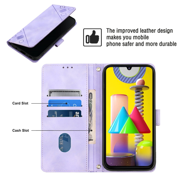 For Samsung Galaxy M31 / F41 / M21s Skin-feel Embossed Leather Phone Case