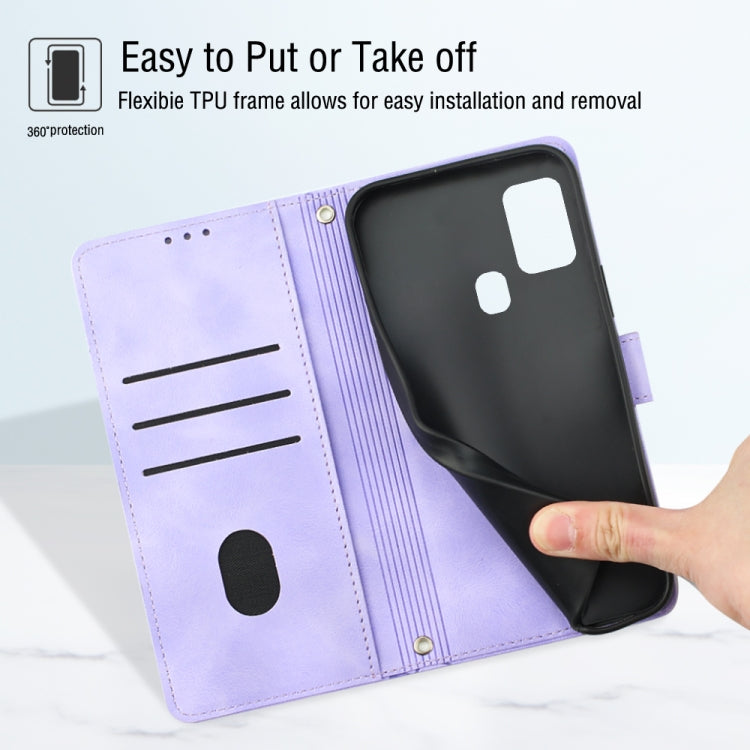 For Samsung Galaxy M31 / F41 / M21s Skin-feel Embossed Leather Phone Case