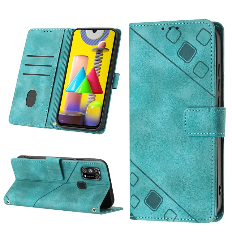For Samsung Galaxy M31 / F41 / M21s Skin-feel Embossed Leather Phone Case