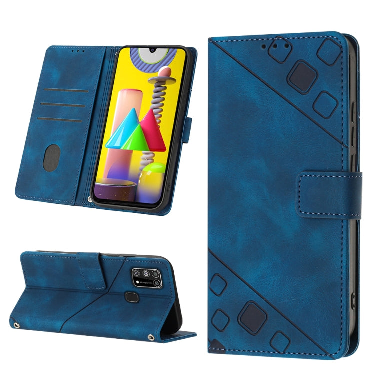 For Samsung Galaxy M31 / F41 / M21s Skin-feel Embossed Leather Phone Case