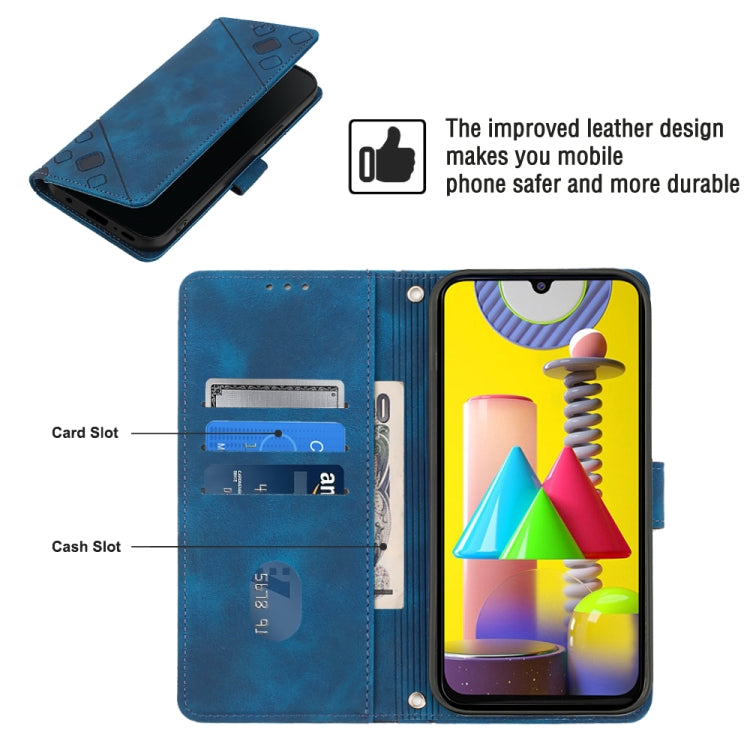 For Samsung Galaxy M31 / F41 / M21s Skin-feel Embossed Leather Phone Case