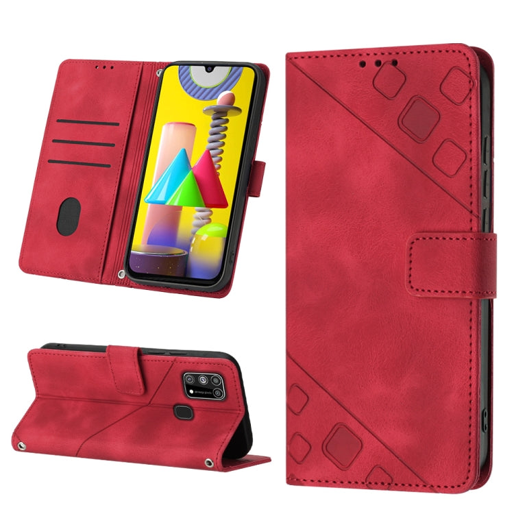 For Samsung Galaxy M31 / F41 / M21s Skin-feel Embossed Leather Phone Case