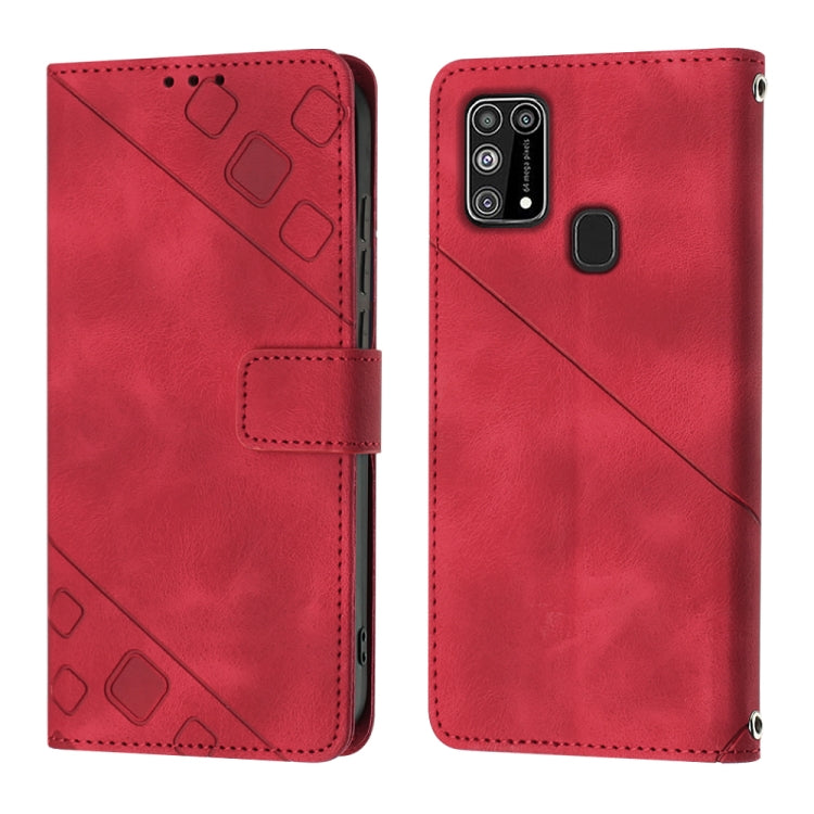 For Samsung Galaxy M31 / F41 / M21s Skin-feel Embossed Leather Phone Case