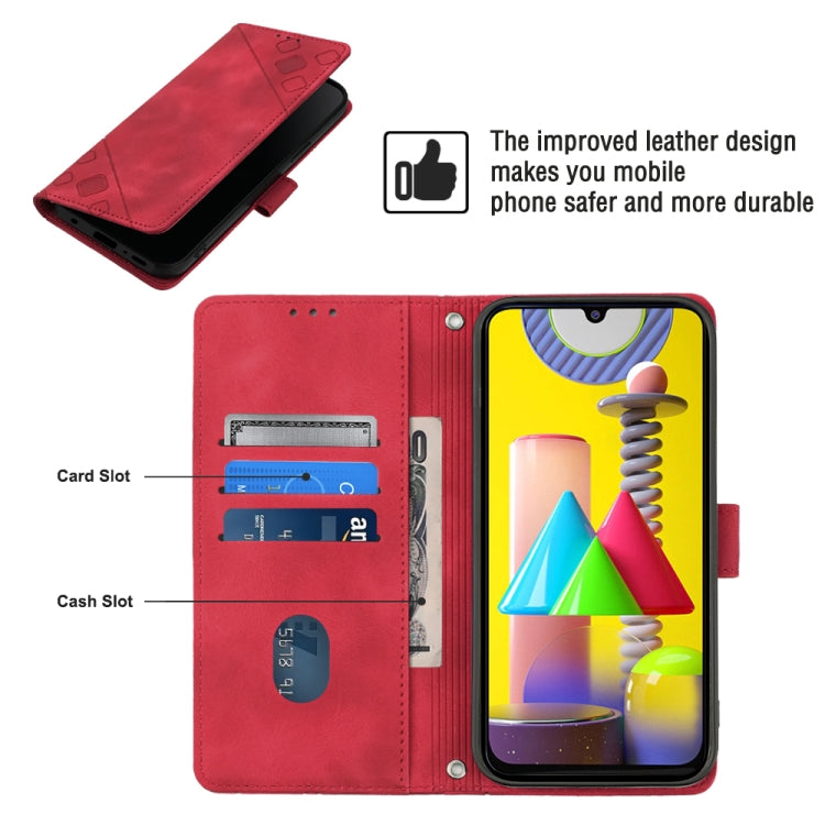 For Samsung Galaxy M31 / F41 / M21s Skin-feel Embossed Leather Phone Case