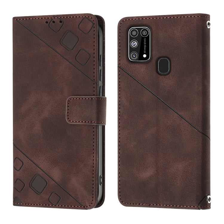For Samsung Galaxy M31 / F41 / M21s Skin-feel Embossed Leather Phone Case