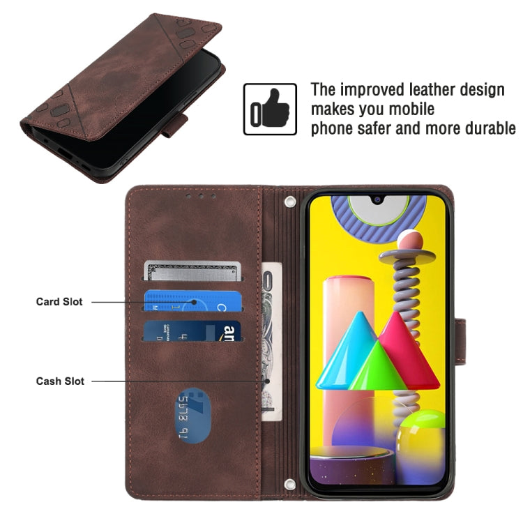 For Samsung Galaxy M31 / F41 / M21s Skin-feel Embossed Leather Phone Case
