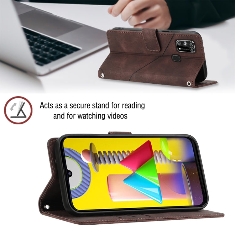 For Samsung Galaxy M31 / F41 / M21s Skin-feel Embossed Leather Phone Case