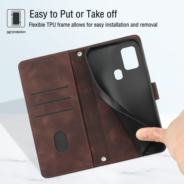For Samsung Galaxy M31 / F41 / M21s Skin-feel Embossed Leather Phone Case
