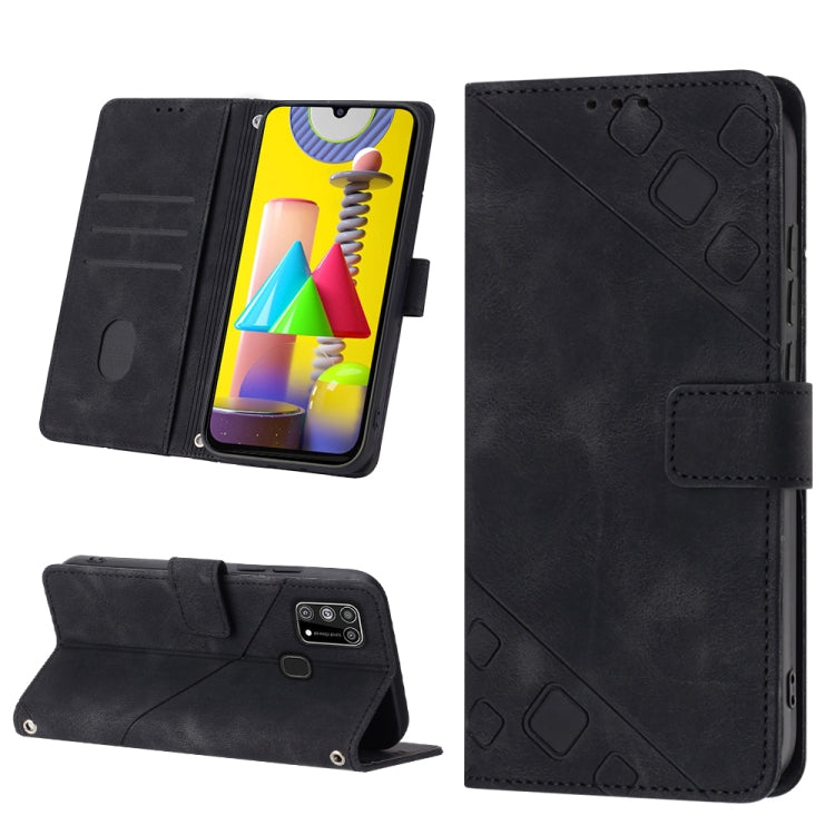 For Samsung Galaxy M31 / F41 / M21s Skin-feel Embossed Leather Phone Case