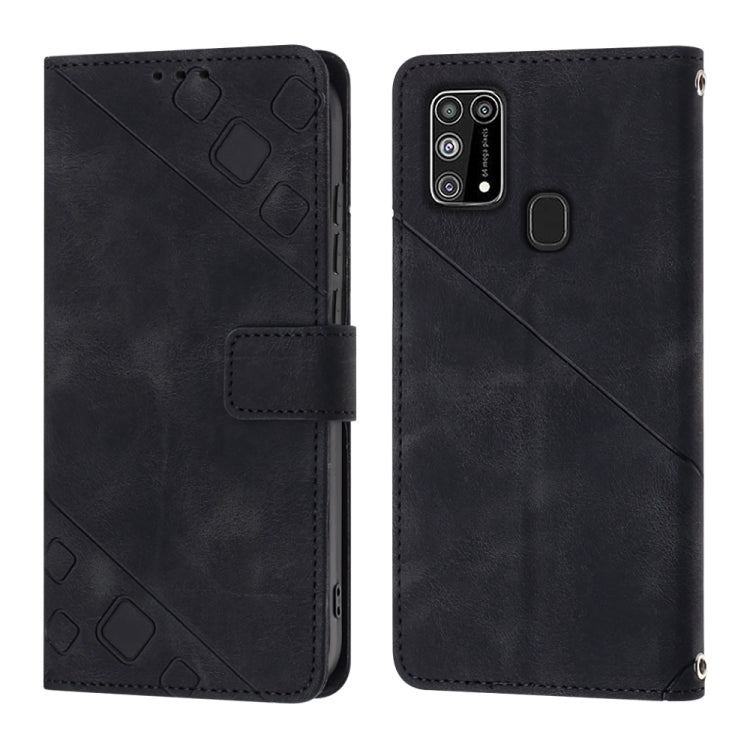 For Samsung Galaxy M31 / F41 / M21s Skin-feel Embossed Leather Phone Case
